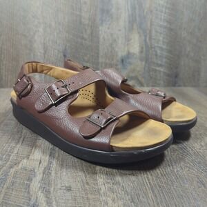 SAS Relaxed Amber Sandals Women's 11 M Brown Leather Comfort USA Made